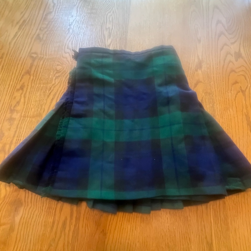 Scottish Highland Children’s 3-4 Black Watch Tartan Kilt Green Blue